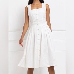 Aavelle White Linen Dress